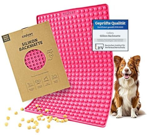 Collory Bakmatta för hundkex för MINI halkogel (1 cm Ø) godis, silikonbakform, bakunderlägg för bakplåt, dietmatta, värmebeständig, livsmedelssäker och BPA-fri