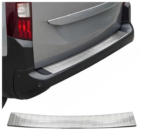 Protection Seuil de Pare-Chocs arrière - Compatible avec Peugeot Rifter 2019-2022 - Couverture de Seuil de Coffre - Bande Seuil de Chargement - Style élégant - en Acier INOX Chromé