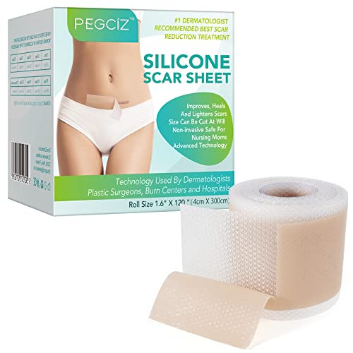 Narbenpflaster Silikon, Silikonpflaster für Narben, Narbe Behandlung Narbensalbe,Professionell Für Narben durch C-Sektion, Operationen, Verbrennungen, Keloid, Akne, Medikamentenfrei (4CM*300CM)