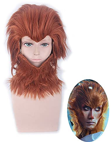ydound Anime Coser Wig Monkey King: Hero ist zurück der Affe King Sun Wukong Cosplay Wig Halloween Party Karneval Kostüm Synthetik Wigs PL-566 (Farbe: PL-566)