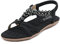 ZDQ Sandales Femme Été Confortable Elégant Plate Chaussures Noir 39