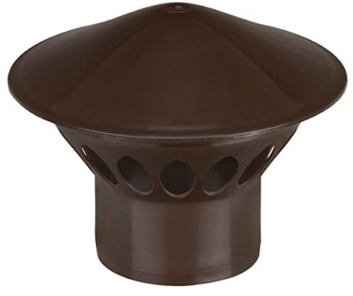 Hotte de ventilation Ø DN75 - Chapeau de brume - Aérateur de toit - Champignon de ventilation - Tuyau d'évacuation des eaux usées - Marron