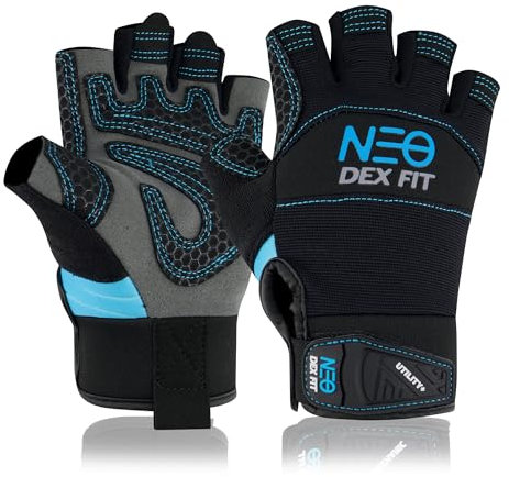 DEX FIT Guanti Senza Dita Resistenti agli Urti MG310 Impact - Guanti da Meccanico con Rivestimenti in Pelle Sintetica; Presa Salda; Antivibrazioni; Ammortizzanti; Nero 6 (XS) 1 Paio