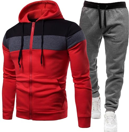 Chándal completo para hombre de invierno 2 piezas sudadera con capucha y pantalones conjunto chaqueta de jogging traje de felpa completo gimnasio hombre ropa deportiva chándales de hombre en oferta