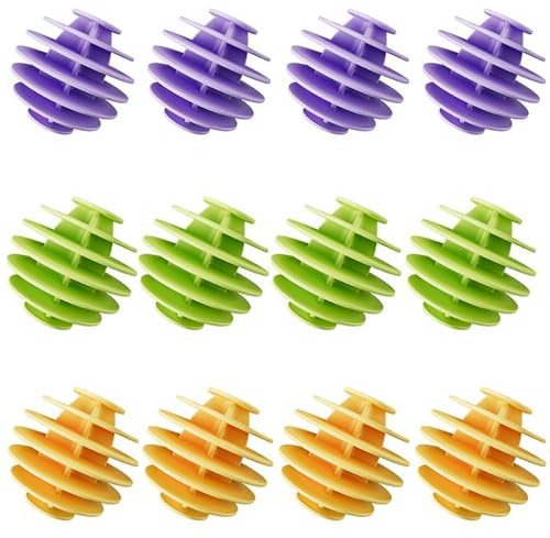 Tumble Dryer Balls 12 Pc Green Laundry Balls for Tumble Dryer Reusable Tumble Dryer Tumble Dryer Ball Silicone Laundry Balls Clothes Will Come Out Soft Fluffy Fewer Wrinkles and Less Static Cling