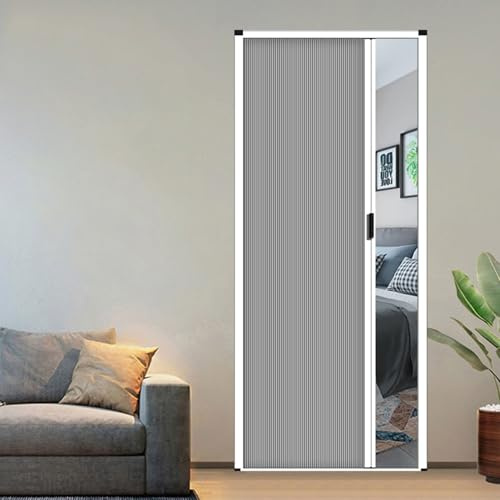 Portes pliantes 78/76/72/60/50/42/40/36/61cm Porte de douche avec poignée et tissu cellulaire Séparateur de pièce gris pour chambre à coucher salle de bain cuisine bureau camping-car