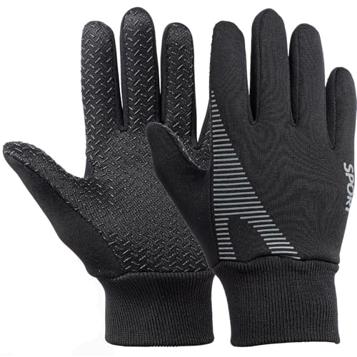Fjquamitix Kids Thermal Winter Cycling Gloves Boys Girls Sports Bike Football Gloves with Palm Grip for Running Riding Hiking Aged 5-9 (S)
