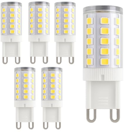 Vidsmow 6 PCS Ampoule LED G9 3W, Équivalent Halogène 30W, Blanc Chaud 3000K, CRI 80, Non Dimmable, Base Céramique, 220V, Économie d’Énergie, Culot G9 Standard, Éclairage Intérieur