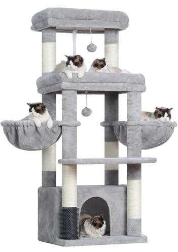 Hey-brother Rascador para Gatos con Cueva Grande, 2 Plataformas, MPJ070W