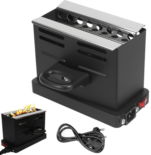 GOMETY Elektrisk koltändare, koltändare med kolgaller, elektrisk kolgrill kolgrill, utomhuskabel, kolgrilltillbehör, grilltändare, elektrisk tändare, kolkorg, värmeplatta