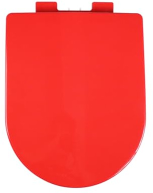 SXDMOUBK Asiento de Inodoro con Forma de D de Cierre Suave con liberación rápida para facilitar la Limpieza, bisagras Ajustables de fijación Superior, con Forma (Rojo, Morado, Naranja, Azul