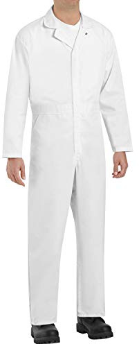 Red Kap Men's Twill Action Back Coverall, White, Large