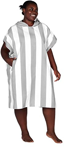 Dock & Bay Adult Beach Poncho - Hooded Towel with Deep Pockets - For Beach & Pool - Super Absorbent, Quick Dry - Cabana - Goa Grey, Small (85x65cm, 33x26)