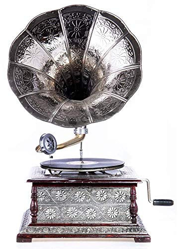 Gramófono de Embudo Plata Gramófono His Masters Voice Tischgrammophon Gramófono lup012 Palazzo Exclusivo