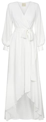 Swing Fashion Irmina | Weiß | L(40), Vestido largo de mujer Swing Fashion | Vestido elegante | Vestido Festivo | vestido de fiesta | vestido de noche | Vestidos de novia | vestido de fiesta | vestido de fiesta | vestido largo | manga larga | Blanco | 40 (largo) De las mujeres, Weiß,