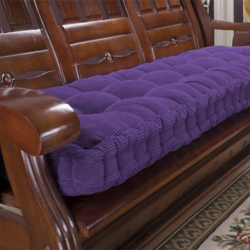 XIEMINLE Benutzerdefinierte Größe Bankkissen Bankauflage, Dickes Bankpolster Polsterauflage Auflage Sitzkissen Bezug Bankkissen 2-Sitzer 3-Sitzer Geeignet für Esszimmer Innenbänke (Lila)