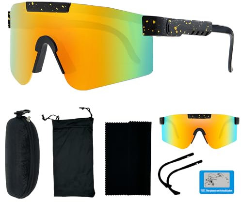 DADAPANGHU Schnelle Brille Rave Polarisierte Sonnenbrille Herren Fahrradbrille Damen Fahrrad Brillen Herren Sportbrille, UV400 Schutzbrille für Outdooraktivitäten Wie Radfahren Ski Fischen Laufen