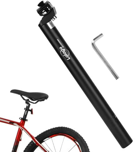 LALAGO Bicicleta Tija de Sillín 27,2mm Aluminio Tubo de Sillín 400mm para Bicicletas de Montaña Bicicleta de Carretera Bicicleta de Pista