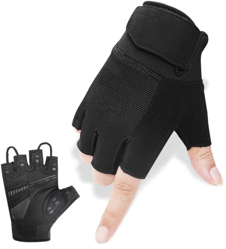 Voarge Fitnesshandskar med stödjande armband, fitnesshandskar för män och kvinnor, andningsbara och halkfria tyngdlyftningshandskar, för träning, gym, cykling, gymnastik, (S)