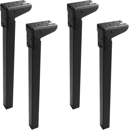 GOYADA Lot de 4 Pied de Table Rabattable 30 cm, Pieds Pliable Table à 90 Degrés, Pieds de Table Basse Pliants Noir pour Table Lit Canapé