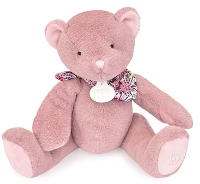 Doudou et Compagnie - L'OURS DOUDOU - Peluche Ours Marron Clair - Cadeau Naissance pour Filles et Garçons - 25cm - Apaisant et Réconfortant - Compagnon de Douceur - Garantie Doudou Perdu - DC4162