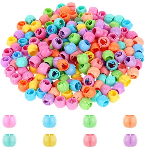 JJUNW 200 Stück Mini Haarspangen, bunte Kunststoff-Haarperlen, runde Haarclips, Haarschmuck für Pferdeschwanz und Zopf, Mädchen