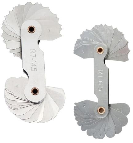 Radius Gauge, Filetlehre, Radienlehre, Radiusanzeige, Radius Filetlehre, Radius Leiste Aus Federlegierungsstahl Messwerkzeug, Konkaves Konvexes Bogenradiuslehre, 2 Stück, R1-6.5 + R7-14.5