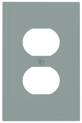 Wmhusu Outlet Covers Light Gray Blue 1 Gang Duplex Light Switch Cover Plate Decorative Socket Covers Wall Plates Electrical Switchplate Receptacle for Bathroom Bedroom Decor