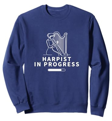 Harpiste en cours de chargement d'une harpe drôle pour femmes Sweatshirt