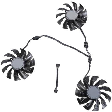 Ddujbtp Ventilador de refrigeración de tarjeta gráfica de 82 mm T129215BU de 4 pines DC12V para 3070TI 3080 3090, rendimiento óptimo en juegos de PC