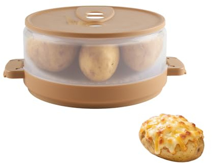 Dampfgarer Mikrowelle mit Dampfventil – BPA-freier Kartoffelkocher für Ofenkartoffel in der Mikrowelle zubereiten – Gleichmäßiges Garen & Spülmaschinengeeignet
