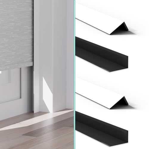 Blindit 100% Blackout PVC Light Blocking Strips for Window Shades and Blinds, Block Light Along The Sides of Blackout Blinds, Easy to Install. (White 58 4pc)