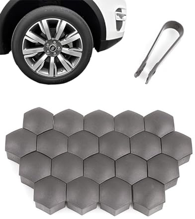 JIPUKE 19mm Wheel Nut Covers, 20 Pcs Universal Lug Nut Caps with Removal Tool, Includes Locking Caps,Matte Gray Automotive Exterior Accessories,Applicable to most cars