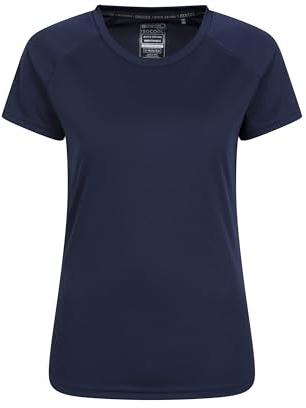 Mountain Warehouse Endurance Womens T-Shirt - IsoCool Ladies Top, UV Protection UPF30+ Tee, Breathable & High Wicking - for Spring Summer, Running, Travelling Navy (Plain) Women's Size 10