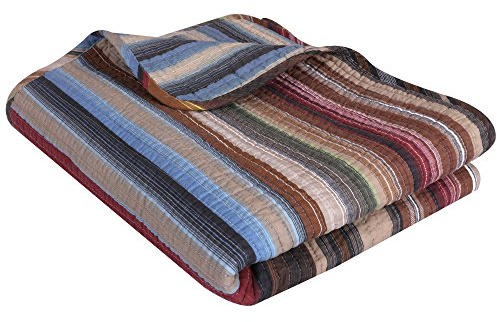 Greenland Home Durango 100% Cotton Reversible Throw Blanket, 50 x 60 inches, Earth