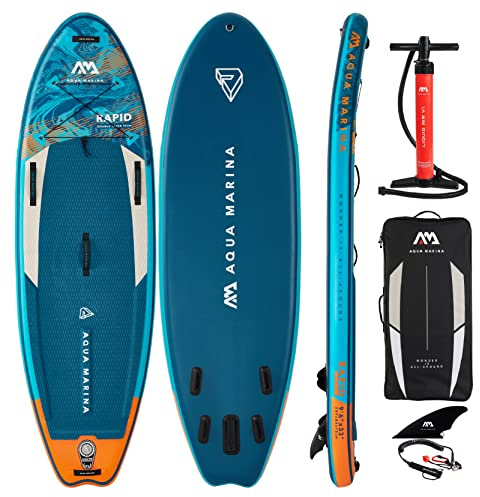 Aqua Marina Rapid, Whitewater uppblåsbar stå-paddelbräda (iSUP) paket, 290 cm längd, blå, 2022