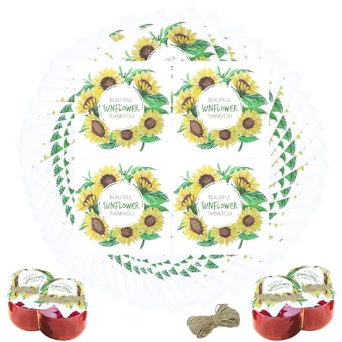 Marmeladendeckchen Marmelade Gläserdeckchen Geschenkpapier Einwickelpapier - Unterschiedliche Muster mit 10m Garn für DIY Puddinggläser Marmeladengläser Frischeglas, 150x150mm, 42 Stück