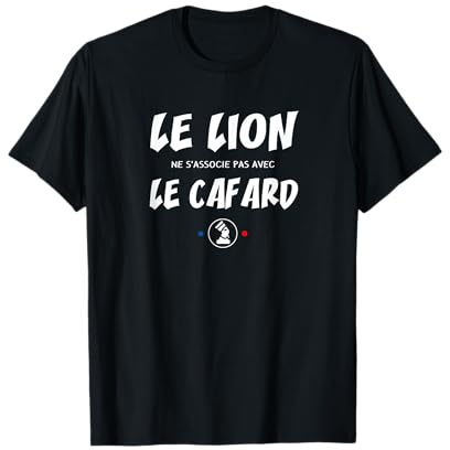 Fans de répliques cultes - T-Shirt Unisex Homme/Femme - Réplique culte Le lion ne s'associe pas avec le cafard - Noir - Small - Manche courte - Coupe classique - Coton 100%