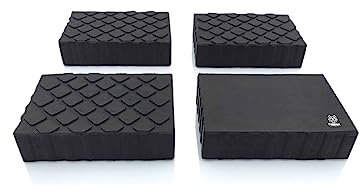 TYGERIX® 4 Pads für Hebebühnen 160 x 120 x 40 mm | Italienisches Produkt | Universal-Pads aus Vollgummi mit hoher Festigkeit | für Scherenhebebühnen wie Corghi Ravaglioli Omcn und andere