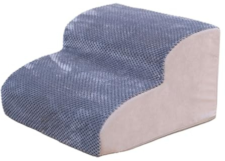 ＡＷＨＡＯ Escalier pour Chien à 2 Marches, Rampe Respirant et Lavable pour Animaux,25 x 29 x 37 cm, Veste Amovible et Lavable, Marche Pied en Éponge à Haute Densité pour Chien Chat, Gris