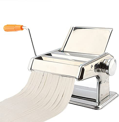 Machine à Pâtes Manuelle, Machine à Pâtes 3 en 1 en Acier Inoxydable avec Deux Largeurs, Rouleau et Pâtes en Acier Inoxydable pour Pâtes Spaghetti Fettuccine Lasagne