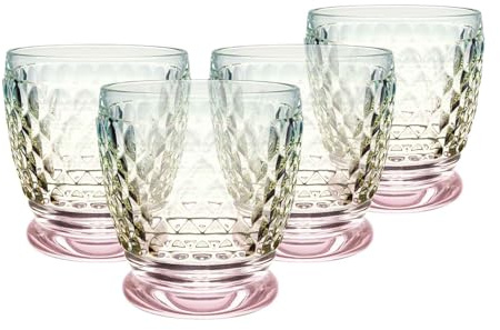 Villeroy & Boch Boston Pearl Water Glasses, Set of 4, Colourful Shimmering, Dishwasher Safe, Glass for Water and Juices, Drinking Glass, Colourful Glass, Juice Glass, Crystal Glass