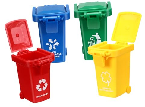 BESPORTBLE 4Pcs Top Sliding Garbage Sorting Bins for Educational Indoor Game for Garbage Cognitive Learning