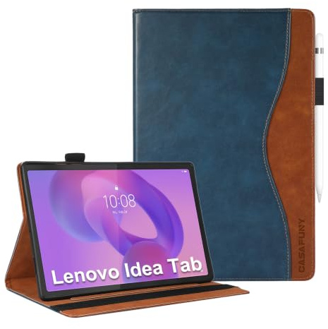 CASAFUNY Coque pour Lenovo Idea Tab 11 Pouces 2025 Tablette TB-336ZU TB-336FU Étui Housse de Protection en Cuir PU avec Poche de Document pour Lenovo Idea Tab 11 Pouces, Bleu