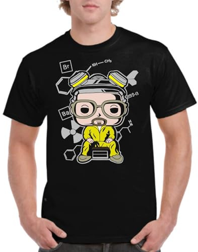 the Fan Tee Camiseta de Adulto de Hombre Series Breaking White, Heisenberg, Química Letal, Say my Name, Los Pollos Hermanos 001 L