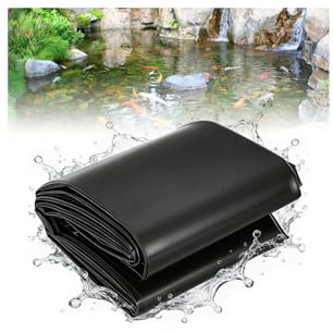 Ollewiellan Lámina para estanque 2 x 3 m, color negro 0,2 mm HDPE, láminas estables para estanques con alta resistencia a la rotura para estanques, bancales altos, estanques de natación y jardinería