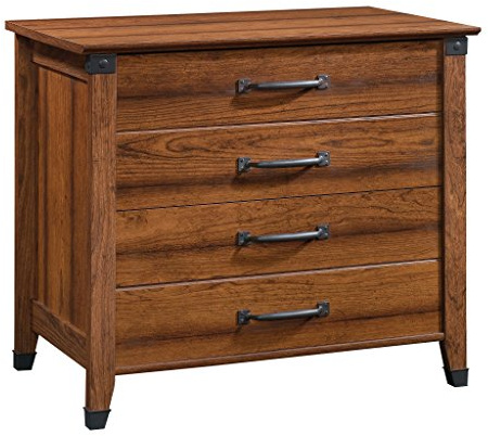 Sauder Carson Forge 2 Drawer Lateral File Cabinet, Rustic Vintage Style Filing Drawers, in Washington Cherry