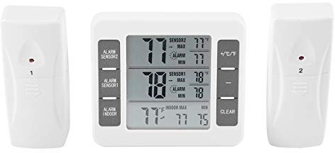 Thermomètre numérique de réfrigérateur/congélateur, thermomètre extérieur extérieur Capteur de température de sonde sans fil avec la température d'alarme sonore