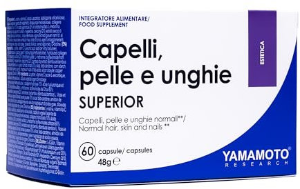 YAMAMOTO RESEARCH Capelli, pelle e unghie SUPERIOR 60 Capsule, Integratore Alimentare di Vitamine e Minerali con Collagene Idrolizzato e Coenzima Q10