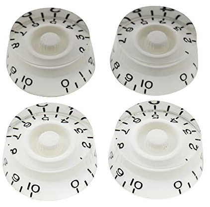 Musiclily Pro Metrische Gitarre Knöpfe Potiknöpfe Speed Knobs für Epiphone Les Paul Style E-Gitarre Bass, Weiß(4er Set)